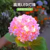 Nuevas Luces Solares para Jardín Exteriores Impermeables Decoración de Jardín Paisaje Césped Exterior Luces de Flor de Hortensia