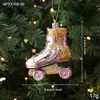 Nuevos Adornos de Plástico Rosa con Colores Pastel, Adornos Navideños de Dibujos Animados, Decoraciones Navideñas 3D Estilo Ins para Ventanas