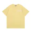 Marca Europeia e Americana Tendência Fog Fio Múltiplo Essenciais Carta Silicone Camiseta de Manga Curta para Homens e Mulheres Streetwear Americano Manga Meia