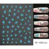 Conjunto de Adesivos de Unha Artística Transfronteiriços Dourado e Prata Preto e Branco Ouro Rosa Rosa Azul Estrela de Cinco Pontas Irregular Adesivos Autocolantes