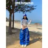 Calça Parachute Retrô Americana de Cintura Dupla Patchwork Unissex Cleanfit Estilo de Rua Solta de Perna Larga Calça Casual de Casal Tendência