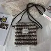 Bolso Cruzado de Felpa Estampado para Otoño e Invierno, Bolso Portátil para Teléfono Móvil para Salir, Bolso de Almacenamiento Grande para Artículos Varios, Bolso de Hombro de Nicho