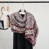 Lenço de Seda com Estampa de Castanha Estilo Étnico, Lenço Longo Quente à Prova de Vento para Outono e Inverno, Xale Clássico de Nicho para Fotografia de Viagem