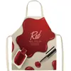 Maquiagem Batom Popular Transfronteiriça Avental de Linho Cozinha Anti-Manchas Cintura Doméstica Sem Mangas Avental de Desenho Animado