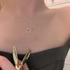 Colar Ins Japonês Planeta Dourado Zircônia Micro Diamante Feminino Corrente da Clavícula Design de Nicho
