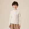 Suéter de Cashmere Infantil Grosso Macio Amigo da Pele Estilo Coreano Moda Malha Trançada Unissex Outono/Inverno Pesado Gola Redonda