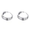 Pendientes y Aretes de Plata de Ley S925 de Fujian y Guangdong para Mujer Estilo Nuevo Moda Simple de Gama Alta Pendientes de Aro Lisos de Doble Capa Venta al por Mayor
