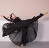 Xinjiang Traje Quadrado Clássico Feminino Meio comprimento 720 graus Grande Swing Saia Elegante Ballet Chiffon All-match Dança Saia A