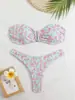 Nuevo Bikini de Dos Piezas para Mujer Traje de Baño Dividido con Top Tipo Tubo Estampado Venta Transfronteriza Amazon
