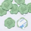 Sello de Cera de Pintura de Fuego Etiqueta Rama de Eucalipto Planta Estampado Adhesivo Auto-Adhesivo Sello de Invitación Sello Exclusivo Fabricante Venta al por Mayor
