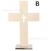 Múltiples Estilos de Adornos de Cruz Hueca de Madera para Decoración de Escritorio en Casa, Regalos Navideños, Manualidades Religiosas