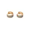 Aretes redondos de circonita chapados en oro real de 18 quilates, lujo ligero, moda de alta gama, aretes exquisitos con un diseño de nicho