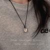 Colar Pingente Preto em Forma de Laço Feminino Nova Entrada 2024 Luxo Nicho Elegante Longa Corrente de Lã