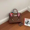 Bolso nuevo Kelly para mujer de gran capacidad, bolso de mano de moda con pañuelo de seda, elegante y versátil para el trabajo, bolso de hombro y cruzado