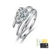 Anillo Doble Único de Plata S925 con Moissanita en Forma de Pera, Anillo Femenino de Lujo Ligero Transfronterizo, Fábrica de Origen Más Vendida