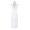 Feiyun Renda Francesa Decote V Malha Longo Vestido de Noite Sem Mangas Camisola Sexy Vestido de Noiva para Manhã Roupa de Casa Sexy 419
