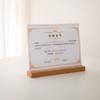 Moldura para Certificado de Honra Acrílico Carta de Autorização Certificado de Honra Moldura Montada Madeira Maciça A4 Mesa Display Transparente Conjunto de Molduras para Fotos Mesa