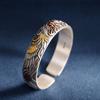 Personagem Prata Artístico Retro Étnico Pulseira Pé Prata 999 Pulseira Peônia Feita à Mão para Homens e Mulheres