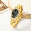 Relógio Feminino com Pulseira Elástica, Relógio de Quartzo, Elegante Formato de Barril, Novo Relógio de Pulso Casual Transfronteiriço, Atacado em Estoque