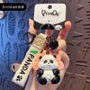 Baimao llavero de panda de resina original tallado en madera, creativo, exquisito, para pareja, colgante para bolso