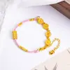 Ansioso pelo método antigo de material de ouro de areia DIY paz alegria seis caracteres tambor tecido à mão pulseira roxa pulseira feminina