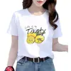 Camiseta de Verão com Manga Curta em Estoque para Mulheres, Estilo Coreano, Roupas Casuais Soltas para Mulheres, Top Plus Size, Camiseta Básica de Meia-Manga, Tendência