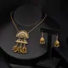 Linterna Jaula de Pájaros Retro Borla Collar Pendientes Juego de Tres Piezas Lujo Ligero Temperamento Pendientes Personalizados para Mujer Accesorios para Orejas Festivos