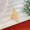 Colgante Moda Transfronteriza de Gama Alta Mariposa Colorida Chapado en Cobre con Oro Real Incrustaciones de Circonita Accesorios de Joyería DIY para Mujeres