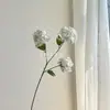 Hortensia Artificial de Madera Flor Falsa Flor de Seda Bola de Nieve Decoración para Sala de Estar Mesa de Comedor Adorno Arreglo Floral de Dos Tonos Verde y Blanco Decoración Floral