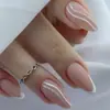 Comercio exterior uso en uñas calientes raya borde blanco europeo y americano manicura francesa 24 extraíbles explosiones transfronterizas pegatinas para uñas