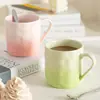 Taza de Cerámica de Color Degradado para Hombres y Mujeres Tazas de Pareja Estilo Ins para Oficina Taza de Color Degradado
