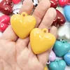 Llavero Colgante Corazón de Melocotón Acrílico Color Sólido Aceite Brillante Agujero para Colgar Corazón DIY Estilo Coreano Colgante Agujero Colgante Accesorios de Joyería