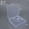 Caixa quadrada de plástico transparente, caixa para embalagem de itens pequenos, esponja de pó, equipamento de pesca, ferragens, distintivo, cartão e caixa de armazenamento de contas