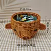 Cesta de Animales de Dibujos Animados Cesta Pequeña Linda de Frutas de Ratán de Plástico Plato de Frutas de Caramelo Nórdico Escritorio Creativo Pequeño Simple