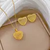 [conjunto] Moda Transfronteriza Elegante Lujo Lleno de Circonio Elementos Finos Viento Cobre Microincrustaciones Pendientes Collar conjunto Combinación