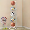 Estante de almacenamiento de baloncesto de pie para uso doméstico, estante de exhibición de bolas de arte de hierro para interiores para niños, organizador portátil