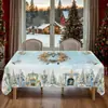 Vendas diretas transfronteiriças do fabricante: Toalha de mesa de Natal, toalha de mesa decorativa com estampa de Natal, toalha de mesa impermeável para uso doméstico e em restaurantes