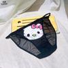 Roupa Íntima Feminina Sexy Doce Fofa Estampada Desenho Animado Menina Kitty Algodão Puro Desejo Puro Malha Transparente Cintura Baixa Calcinha