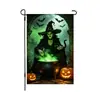 Bandeira de jardim de Halloween temu Amazon transfronteiriça poliéster linho decoração de quintal bandeira em forma de leque com listras