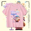Camiseta de Manga Corta de Algodón Puro para Niños, Estilo Fiesta Eggman, Chico Castor, Moda de Verano para Niños Mayores, Top Holgado