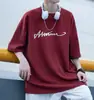 Camiseta de Manga Corta para Hombre Verano Tendencia Marca Holgada Casual Nuevo Estilo 2026 Celebridad de Internet Tendencia Sencillo Estampado Top Ropa de Hombre