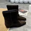 Estação Europeia 2026 Botas Curtas Quadradas Estilo Coreano Femininas Outono Emagrecedoras Botas de Cano Curto Botas da Moda Marrom Primavera Outono Botas Femininas