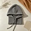 Pasamontañas coreano otoño e invierno moda de pareja sombrero cálido bufanda integrada protección para los oídos tejida sombrero de lana
