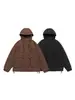 Rumeng 90 Plumón de Pato Blanco Ropa de Trabajo Chaqueta Acolchada con Capucha para Hombres y Mujeres Invierno Americana Talla Grande Holgada Exterior Engrosada Chaqueta para Hombres