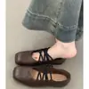 Zapatos Mary Jane de Piel de Oveja Estilo Francés, Punta Cuadrada, Tira Cruzada, Zapatos Planos para Mujer Primavera y Otoño, Zapatos de Ballet de Boca Baja con Suela Suave