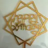 Venta al por mayor de decoración de pasteles de acrílico con inserto para tarjetas de pastel, decoración para mesa de postres y fiestas de feliz cumpleaños.