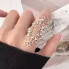 Anel Exquisito Estilo Coreano de Renda Florida Vazada Envolto Design de Nicho Anel Único para Dedo Indicador Anel Novo Estilo
