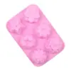 Spot Wholesale 6 Flores Consecutivas Forma de Flor de Estrella de Cinco Puntas Molde de Silicona para Pastel Gelatina Pudín Molde de Chocolate