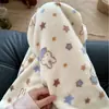 Calça de pijama feminina forrada com fleece para o outono e inverno de 2026, espessa e quente, solta e casual, adequada para usar em casa ou como roupa externa