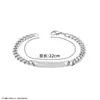 Etiqueta Curva Pulida Acero Inoxidable Accesorios DIY Pulsera Curva de Cadena Doble Cara Personalizada con Grabado de Logo Accesorios